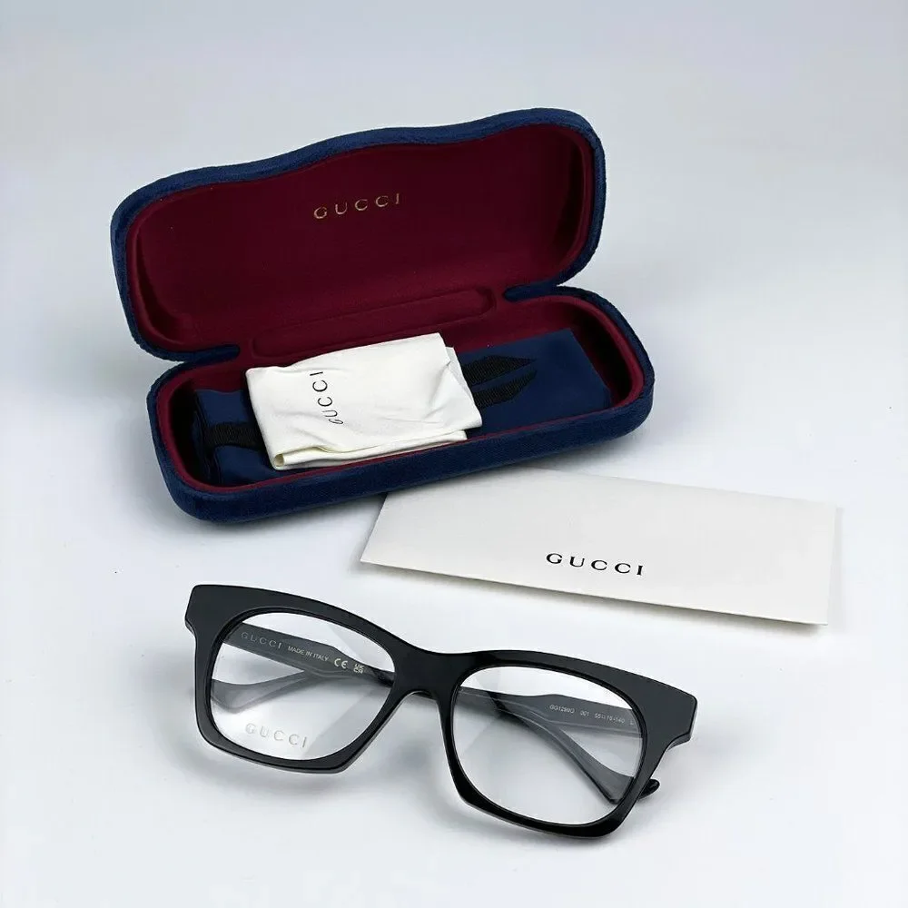 SALE! NEW Gucci GG1299O 001 Black Square Women Eyeglasses